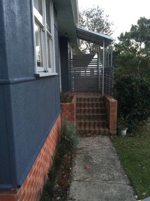 stairs with the screen and new garden